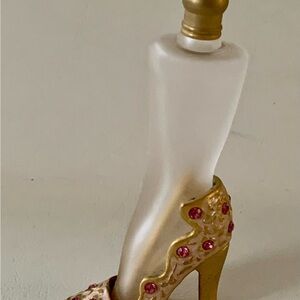 Vintage Frosted Glass High Heel Shoe Perfume Bottle Entry